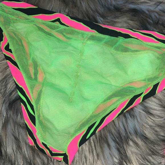 Neon Tiger Print Rave Wear with hood and mesh bottoms - Picture 3 of 6